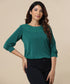 Embroidered Round Neck Chiffon Top