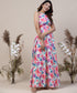Halter Neck Floral Printed Chiffon Maxi