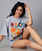 Oversize Grey Marl Floral Tshirt