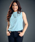 Sleeveless Loose Fitted Blue Top