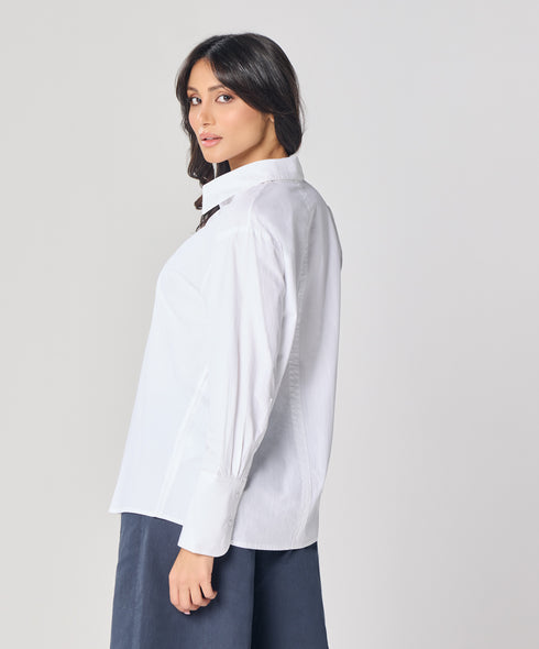 Cotton Oversized Shirt- White