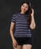 Blue Stripe Basic Crew Neck TShirt