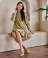 Pintuck Linen Long Sleeve Comfy Dress