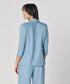 Curved Label Collared Classic Jacket- Light Blue