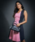 Two Tone Aline Ponte Dress- Pink & Grey