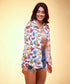 Oversized chiffon printed classy shirt