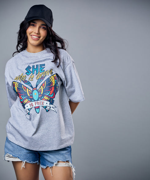 Butterfly Printed Oversized Tshirt