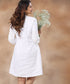 Pintuck Embroidered Linen White Dress