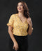 Vneck Flared Sleeve Yellow Top