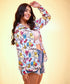 Oversized chiffon printed classy shirt