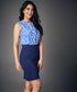 Mini Bodycon Ponte Blue Skirt
