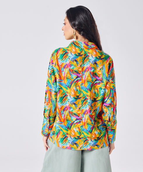 Oversized Colorful Printed Shirt
