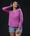 Deep Vneck Long Sleeve Purple Tshirt