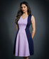 Two Tone Aline Ponte Dress- Lavender & Blue