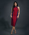 Halter Neck Paneled Ponte Bodycon Dress