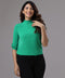Malbec Solid Green Half Sleeve Top