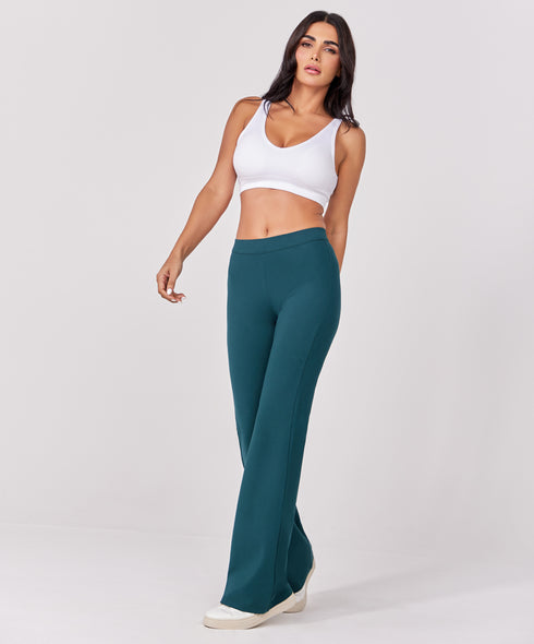 Ponte Flared Green Pant