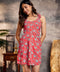 Scoop Vneck Floral Printed Mini Dress