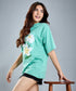 Oversize Mint Floral Print T-Shirt