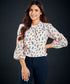 Long Sleeve Chiffon Printed Top