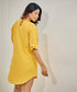 Loose Fitted Cotton Yellow Dress