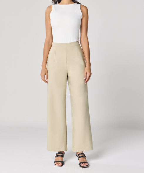 Light Beige Flared Formal Trouser