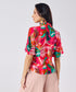 Vneck Tie Flared Sleeve Floral Top