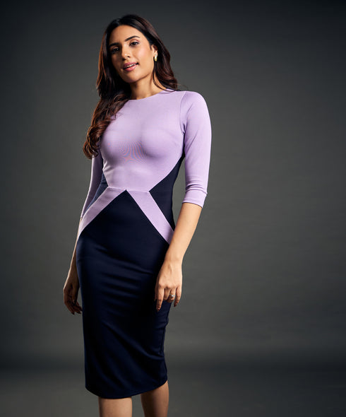 Detailed bodycon Ponte dress