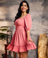 Back Tie Chiffon Mini Pink Dress