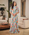 Half Puffed Sleeve Printed Maxi Dress