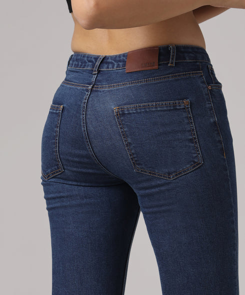 Dark Blue Mid Waist Skinny Jean