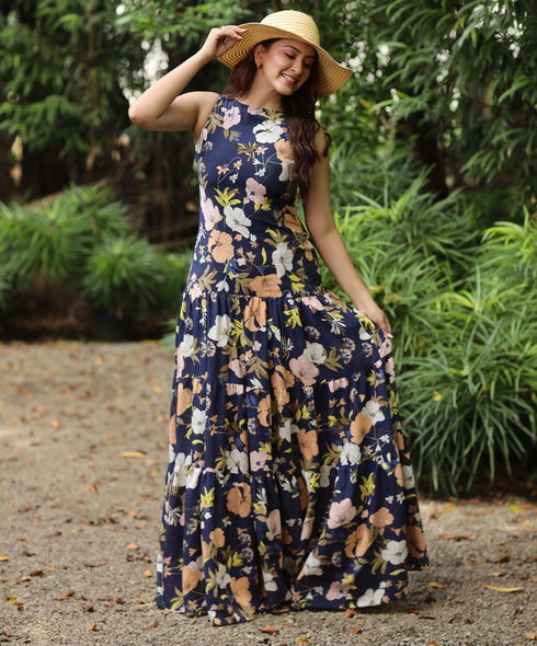 Sleeveless Tiered And Gathered Maxi