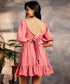 Back Tie Chiffon Mini Pink Dress
