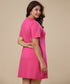 Casual Short Sleeve Pink Tee Dress
