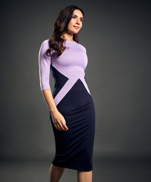 Detailed bodycon Ponte dress