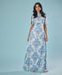 Blue And White Printed Maxi