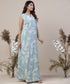 Loose Fitted Printed Mint Maxi Dress
