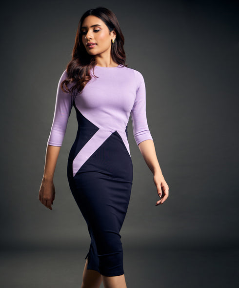 Detailed bodycon Ponte dress