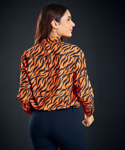 Leopard Print Long Sleeve Top