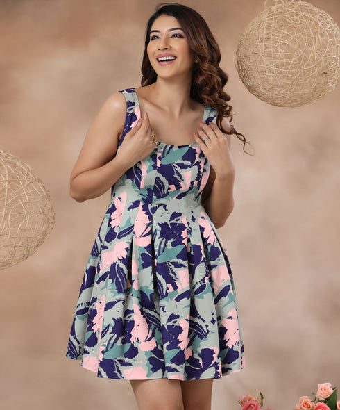 Waistless Printed Dress