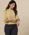 Long Sleeve Neck Band Olive Top