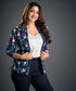 Floral Printed Blue Blazer