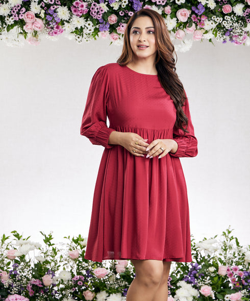 Candice Two Way Babydoll Maroon Dress