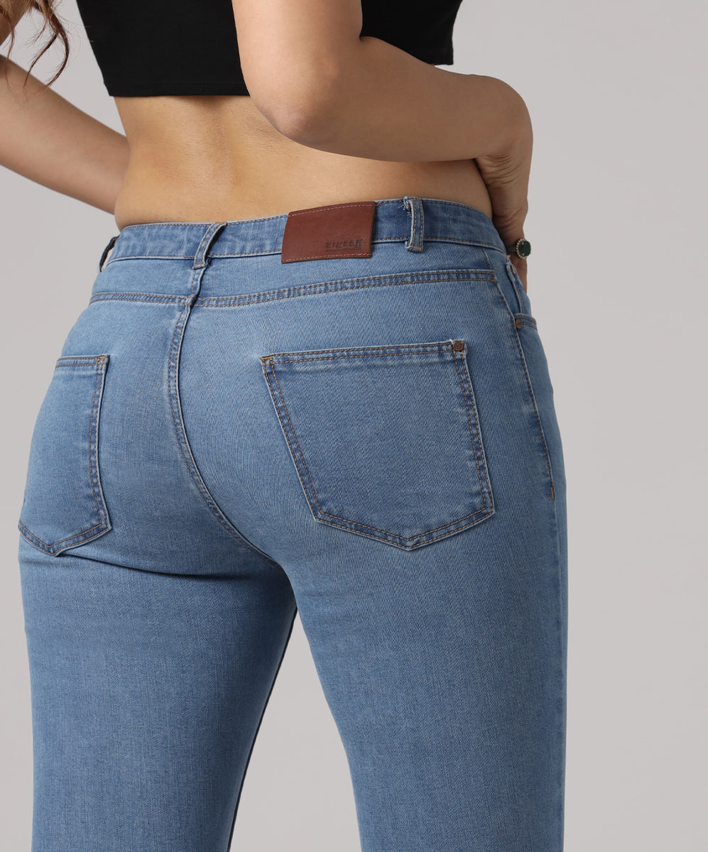 Women Mid Blue Mid Waist Skinny Fit Denim Jeans main image 0