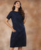 Linen Slip-On Navy Blue Dress