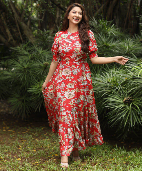 Back Detailed Cottage Cotton Maxi