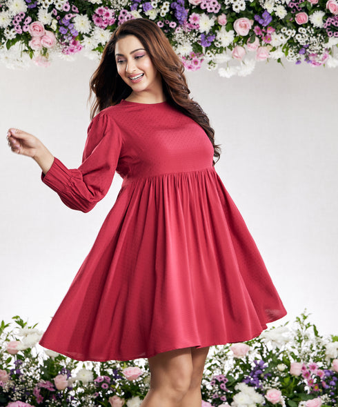 Candice Two Way Babydoll Maroon Dress