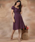 Sweetheart Neck Flounce Sleeve Dress