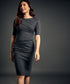 Ponte Half Sleeve Bodycon Grey Dress
