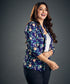 Floral Printed Blue Blazer